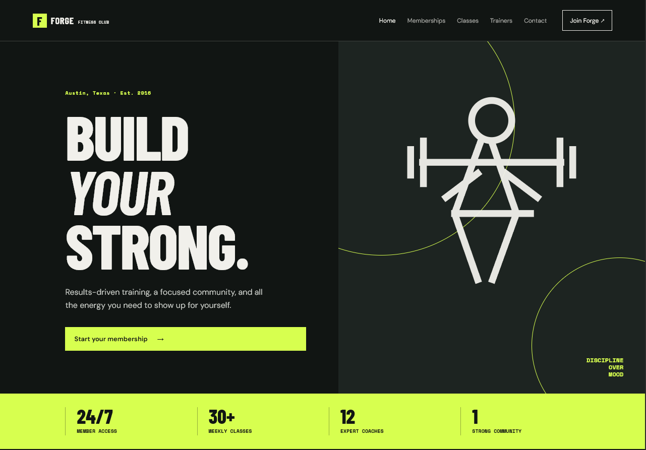 Fitness center website designed by NorLoon