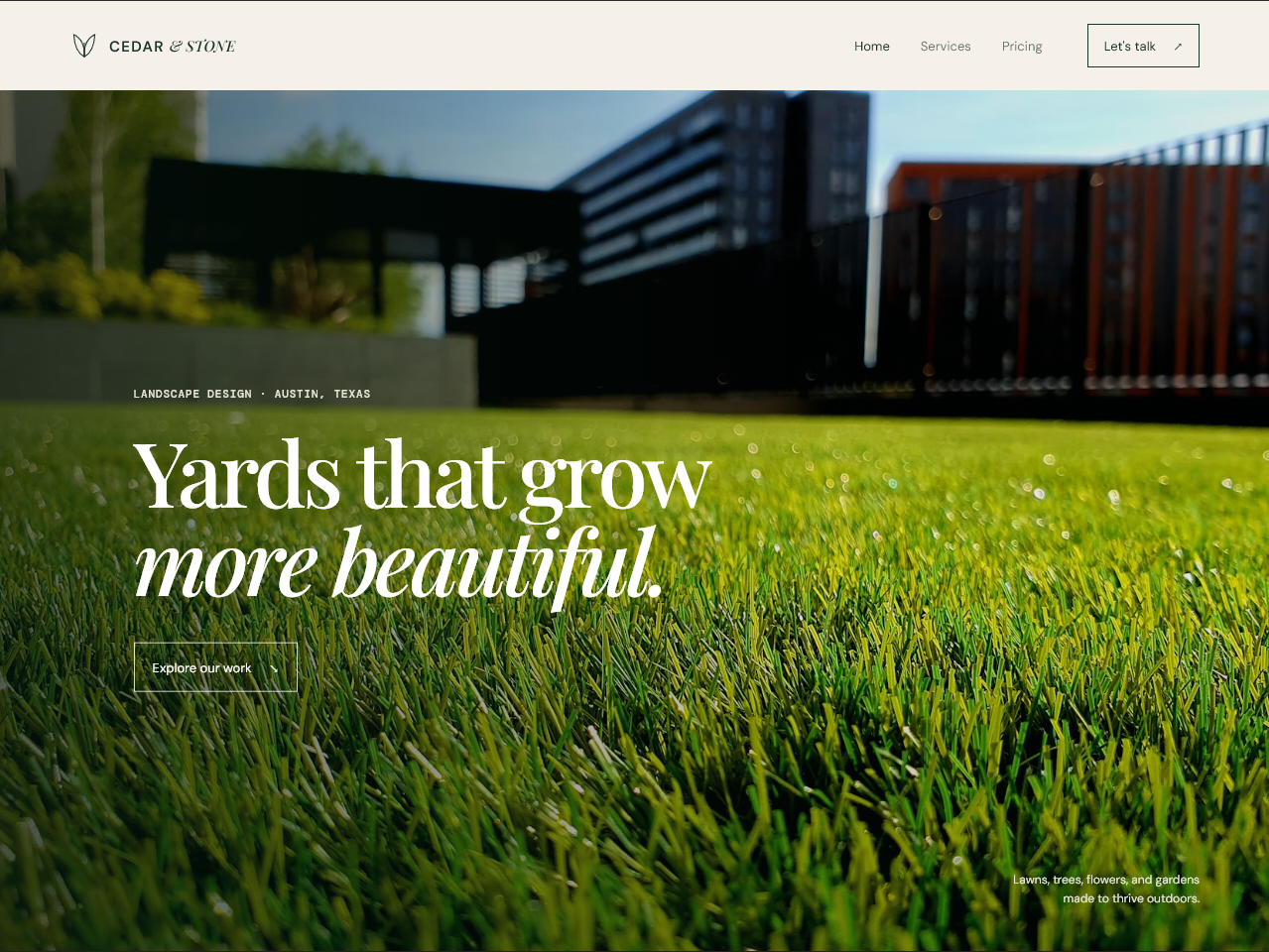 Landscaping website designed by NorLoon